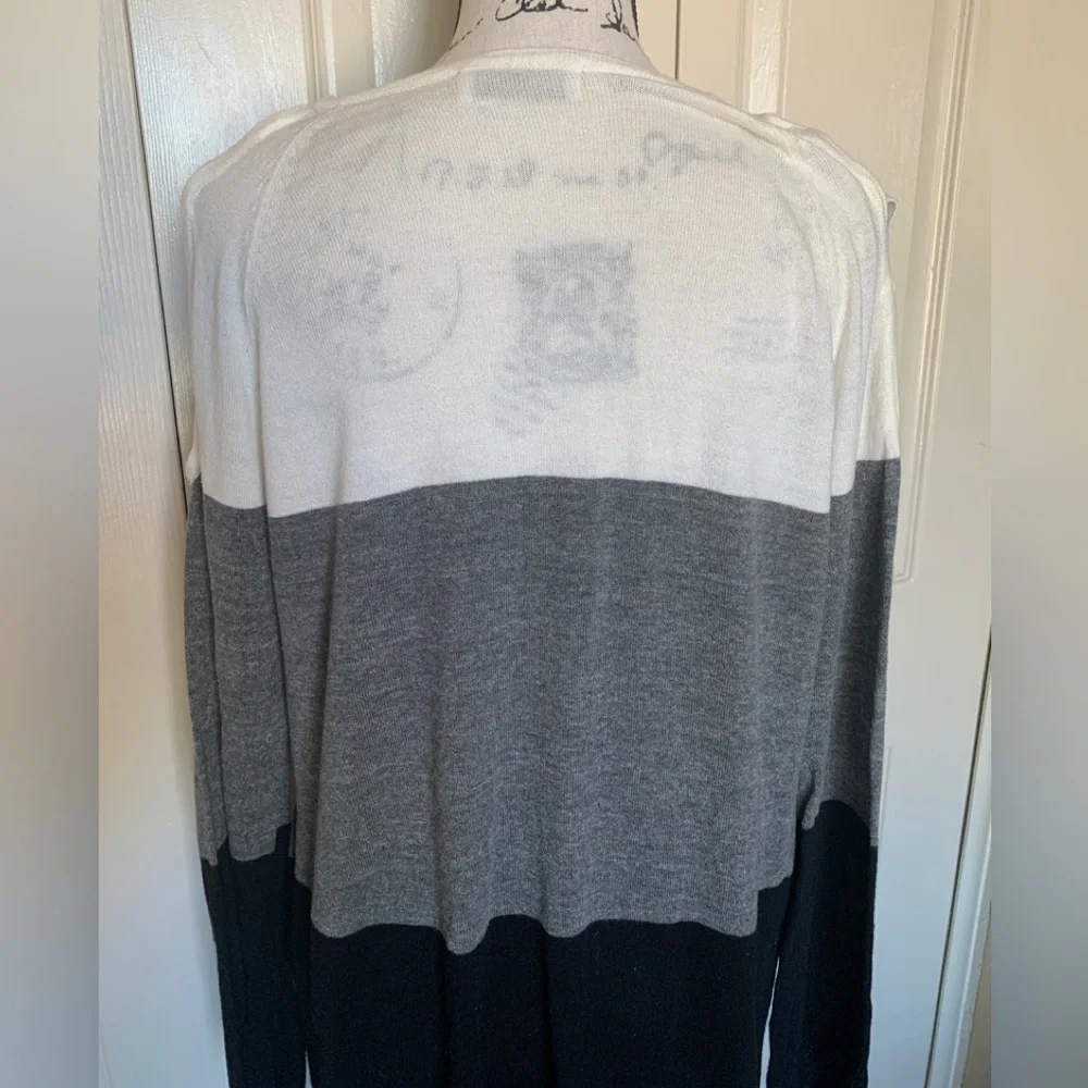 New York & Company Color Block Cold Shoulder Sweater